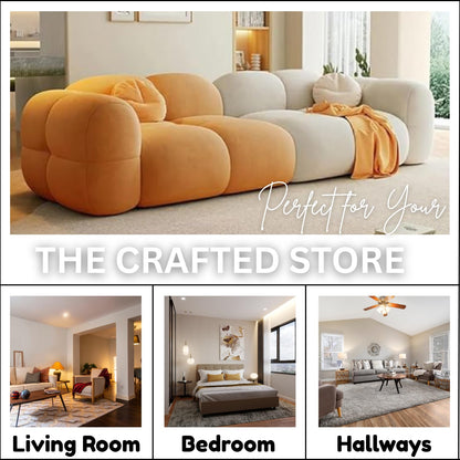 Modern Velvet Bubble Puff Cloud Sofa, Tufted Design Upholstered Sofa for Living Room, Bedroom,