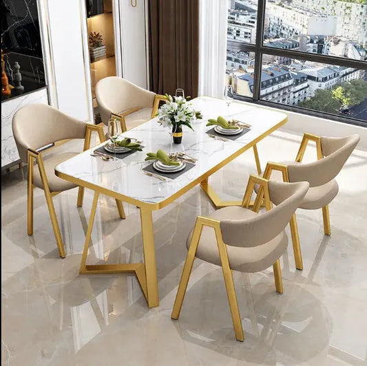7D Style Dining Set With Marble Top