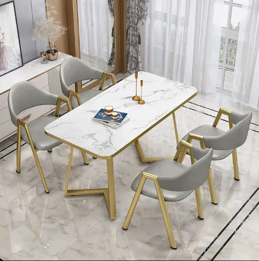7D Style Dining Set With Marble Top
