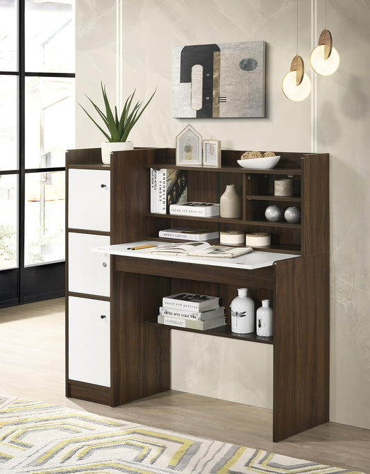 Plank Versa Engineered Wood Study Table and Office Desk (White)