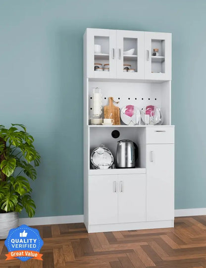 Haven Engineered Wood Kitchen Cabinet  (Finish Color - Melamine Frosty White, Knock Down)