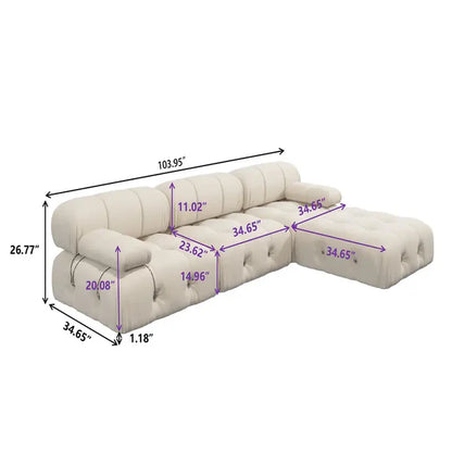 Curved L- Shap Sectional Sofa