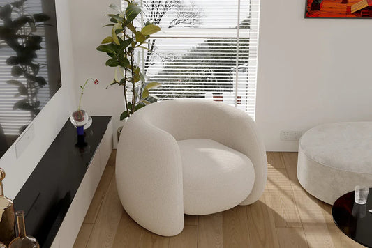 The Dori Boucle Curved Lounge Chair