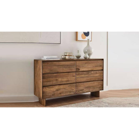 Sheesham Solid Wood Chester with 6 Drawers in  Natural Finish