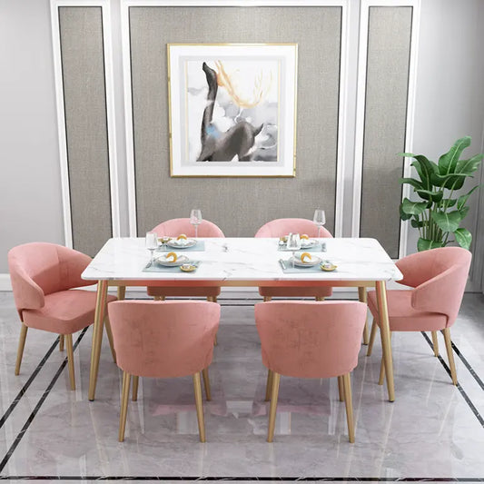Modern Style Italian Dining Table With Marble Top