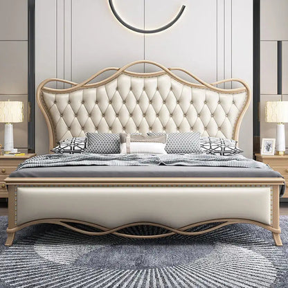 Luxury Tufted Wooden Bed Frame