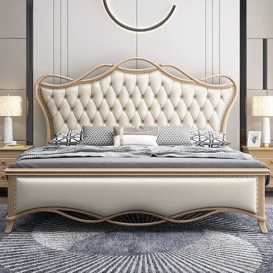 Luxury Tufted Wooden Bed Frame