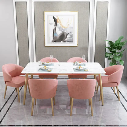 Nordic Metal With Marble Dining Set Six Seater And Four Seater