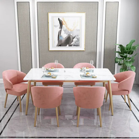 Nordic Metal With Marble Dining Set Six Seater And Four Seater