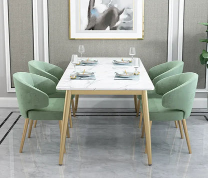 Nordic Metal With Marble Dining Set Six Seater And Four Seater