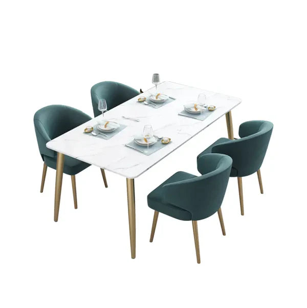 Nordic Metal With Marble Dining Set Six Seater And Four Seater