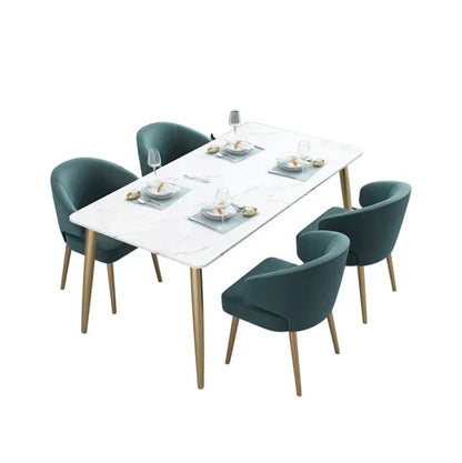 Nordic Metal With Marble Dining Set Six Seater And Four Seater
