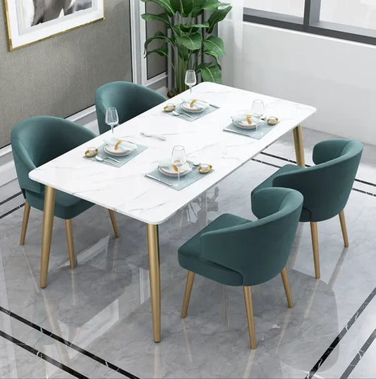 Nordic Metal With Marble Dining Set Six Seater And Four Seater