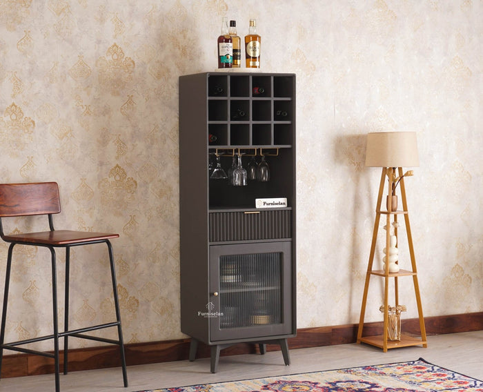 Solid Wood Tall Bar Cabinet & Crockery Cabinet