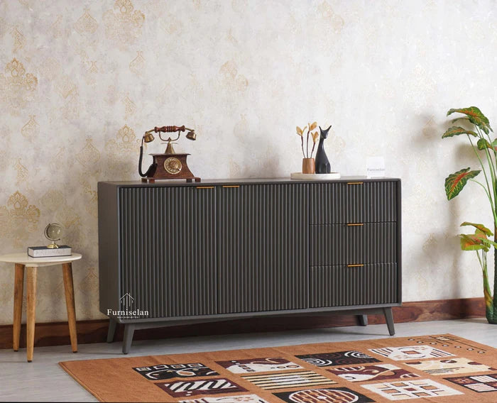 Solid Wood Three Door Sideboard Cabinet & Console