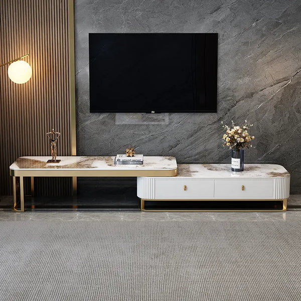 TV Stand Light Luxury Faux Marble Top