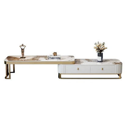 TV Stand Light Luxury Faux Marble Top