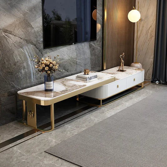 TV Stand Light Luxury Faux Marble Top