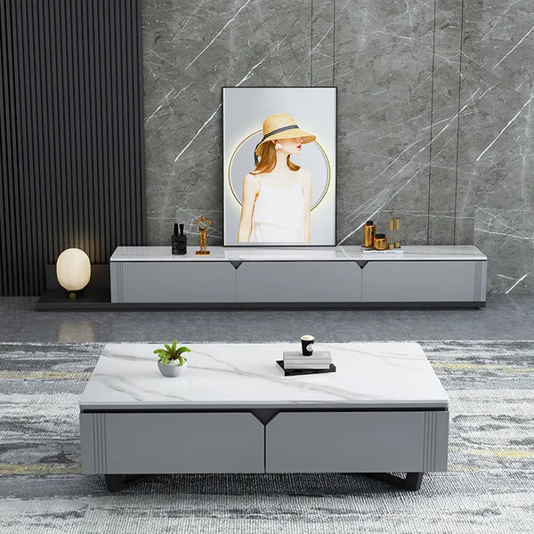 TV Stand Light Luxury Faux Marble Top