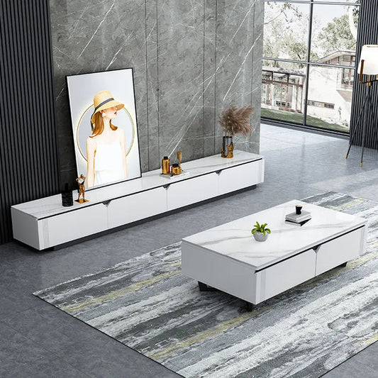 TV Stand Light Luxury Faux Marble Top