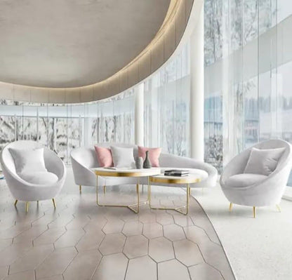 Modern Curved Sectional Sofa Set