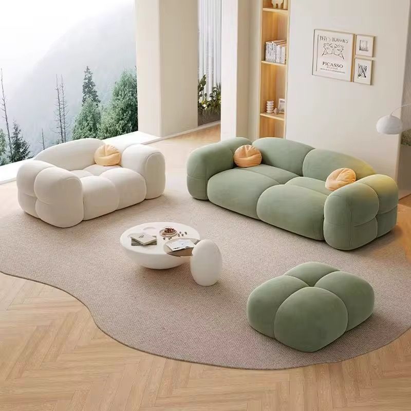 Modern Velvet Bubble Puff Cloud Sofa, Tufted Design Upholstered Sofa for Living Room, Bedroom,