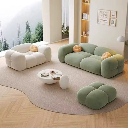 Modern Velvet Bubble Puff Cloud Sofa, Tufted Design Upholstered Sofa for Living Room, Bedroom,