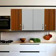 Modular kitchen PANELS 4 Doors Modular Wall Cabinet with Termite resistance & French cleat Engineered Wood Kitchen Cabinet  (Finish Color - White, Pre-assembled)