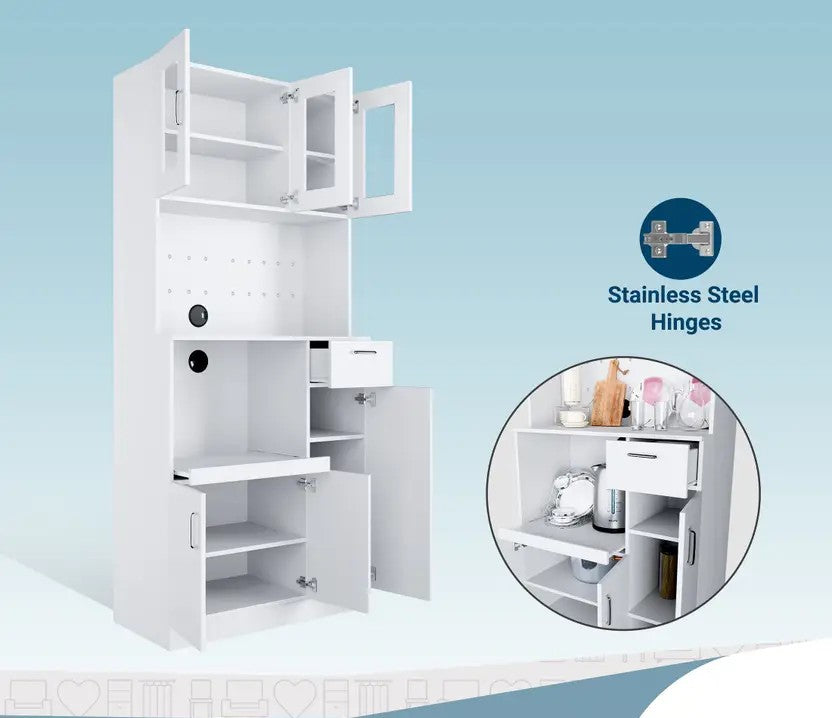 Haven Engineered Wood Kitchen Cabinet  (Finish Color - Melamine Frosty White, Knock Down)